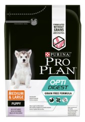 Pro Plan OptiDigest Grain Free Medium&Large Puppy сухой корм для щенков средних и крупных пород с индейкой 2,5 кг. 